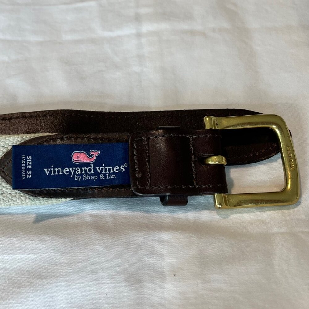 Vineyard Vines University of Tennessee Leather and Fabric Woven Belt - Picture 4 of 5